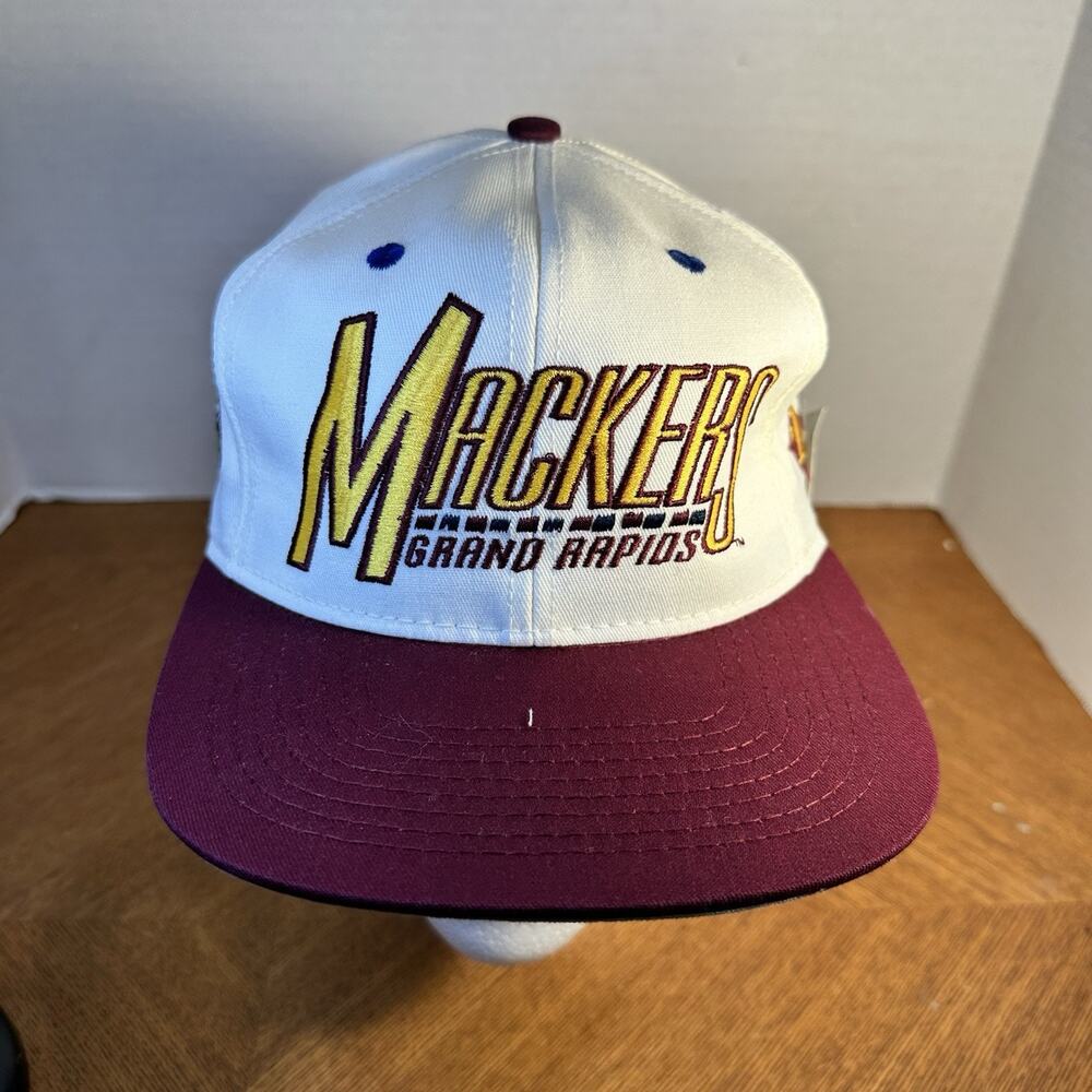 Rare Vintage 1995 Grand Rapids Mackers Defunct CBA Snapback Hat New Deadstock